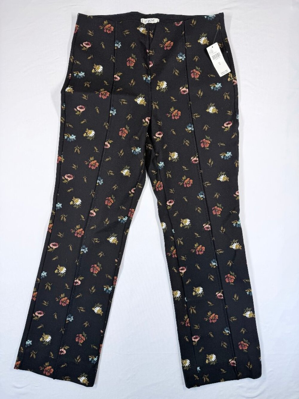 Anthropologie Maeve Black Floral Skinny Pants S